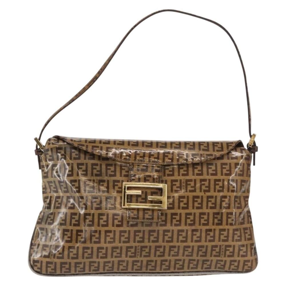 Fendi Zucchino Mamma Baguette Shoulder Bag Brown